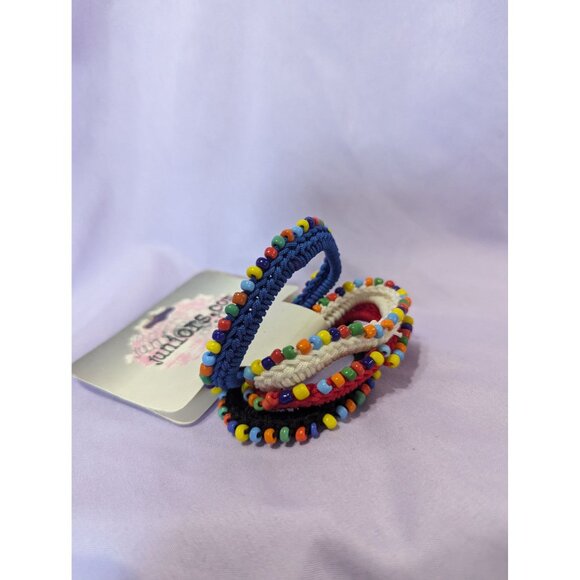 Junios Colorful Beaded Hair Ties Set Of 4 - Picture 2 of 2